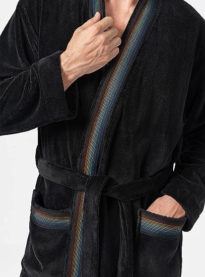Men's Warm Robe Soft Coral Fleece Long Plush Bathrobe